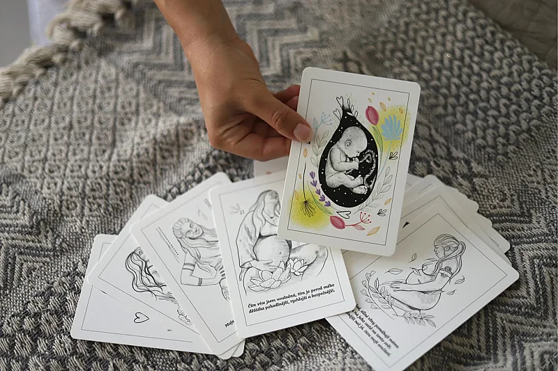 Tehotenské afirmačné kartičky na vyfarbovanie - Harmony-Mama